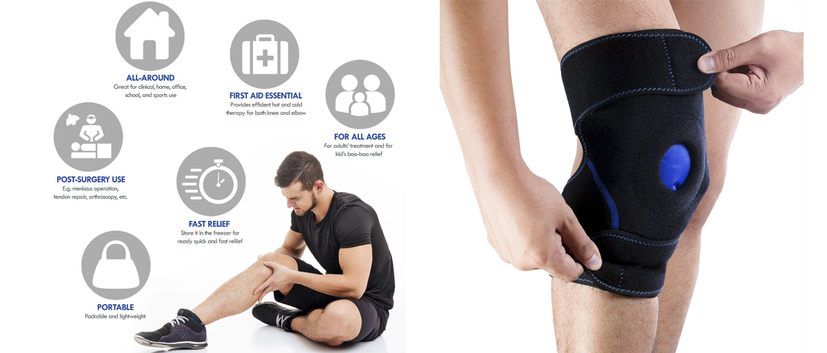 gel ice pack knee wrap